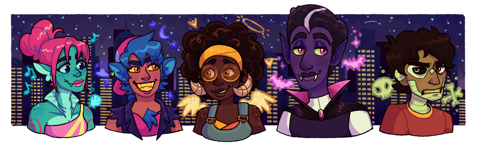 nocturnal city (melody + lupa + al + cyrus + omar) / wolfmoonblues (af)